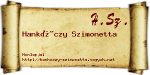Hankóczy Szimonetta névjegykártya